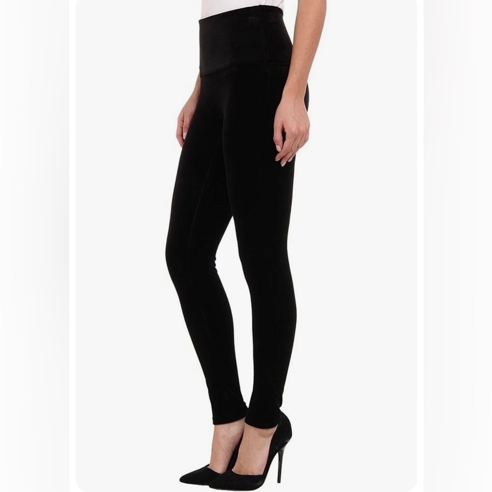 Spanx Women's Size XS Black Velvet Leggings High Rise 2070